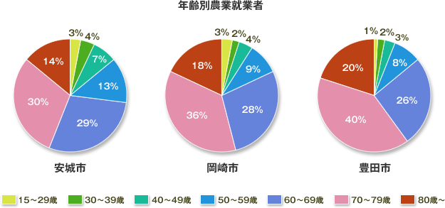 グラフ：年齢別農業就業者